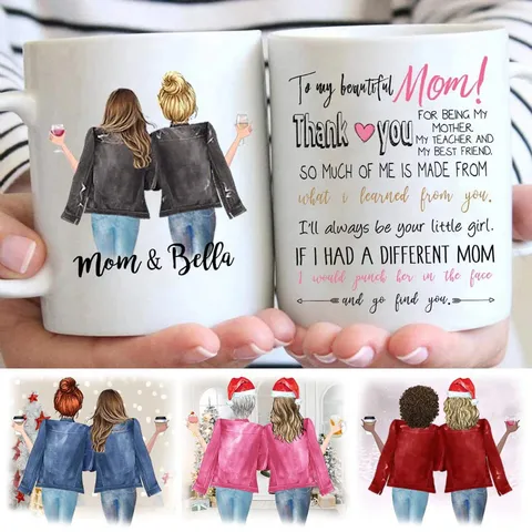 Custom Ceramic Mug Personalized Cartoon Illustration Coffee Cup Office Home Drinkware Gift