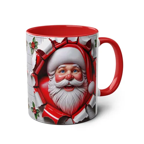 3D Weihnachtsmann Keramik Tasse Weihnachts Kaffeetasse Mit Farbigem Inneren Griff Und Festlichem Design
