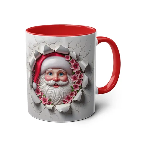 3D Weihnachtsmann Keramik Tasse Weihnachts Kaffeetasse Mit Farbigem Inneren Griff Und Festlichem Design