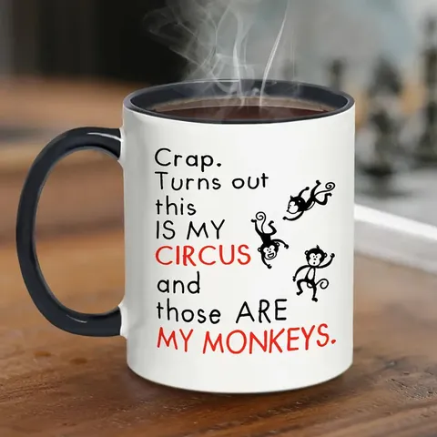 Keramik Kaffeetasse Mit Lustigem Slogan Zitat Druck Schwarz Weiß Zwei-Ton Design Für Büro Und Zuhause Trinkgeschirr