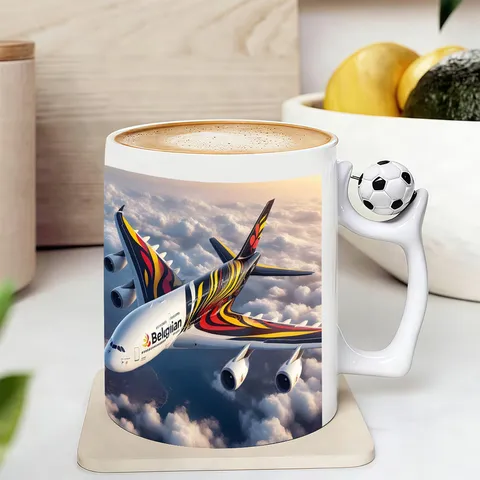 Tasse à Café en Céramique Créative Avec Poignée Soccer 3D Mignon Animal Et Impression De Ville Tasse À Thé Pour Maison Bureau