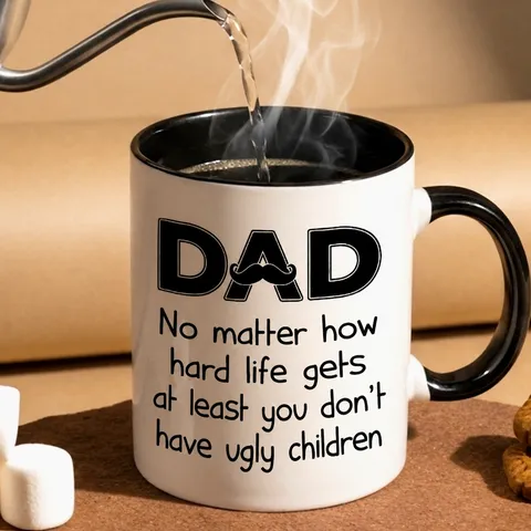 Custom Heat Transfer Ceramic Mug Modern Minimalist Coffee Cup Office Milk Mug With Creative Slogan Design Gift