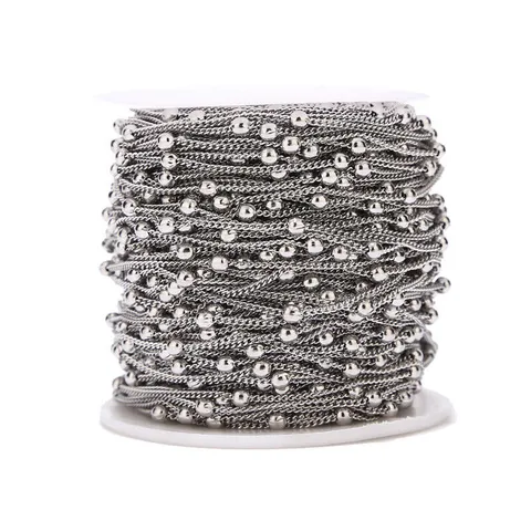 Stainless Steel Ball Bead Chain Satellite Chain For DIY Jewelry Making Necklace Bracelet Anklet Gold Steel Color Accessories
