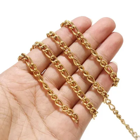 Chaîne Cubaine en Acier Inoxydable Chaîne NK Chaîne Croix Plaqué Or Argent DIY Collier Bracelet Chaîne Fournitures de Bijouterie