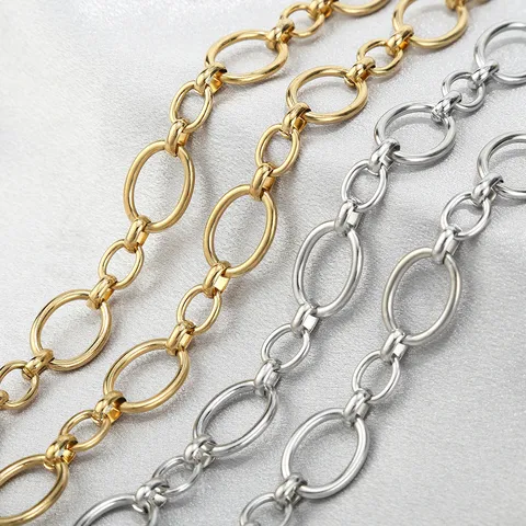 Stainless Steel O-Chain Thick Oval Link Chain For DIY Jewelry Making Necklace Bracelet Gold Silver Plated Metal Chain