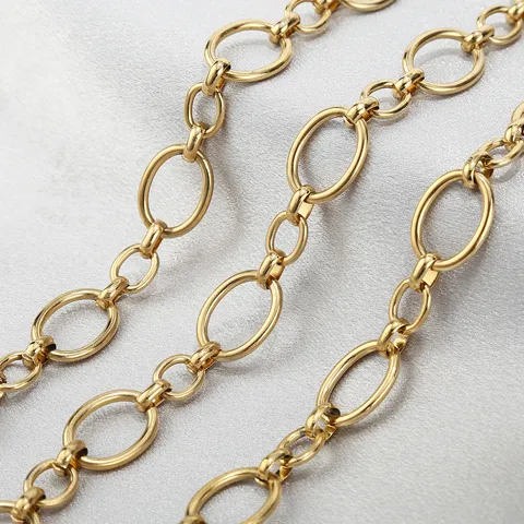 Stainless Steel O-Chain Thick Oval Link Chain For DIY Jewelry Making Necklace Bracelet Gold Silver Plated Metal Chain