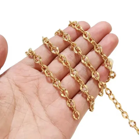 Stainless Steel Vacuum Electroplated Gold And Silver Lip Butterfly Chain DIY Necklace Apparel Craft Chain