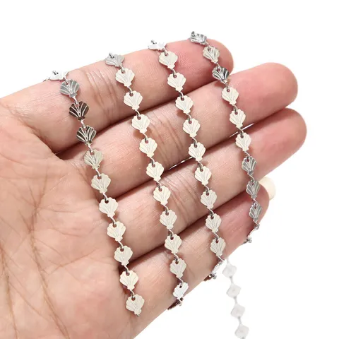 Stainless Steel Shell Shape DIY Chain Gold And Silver Plated Jewelry Making Craft Handcrafted Shell Pattern Chain Link