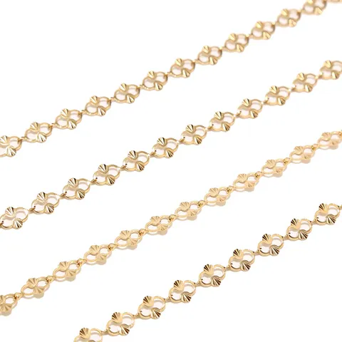 Stainless Steel Hollow Out Chain DIY Necklace Accessories Electroplated Gold and Steel Color Fashion Jewelry Making