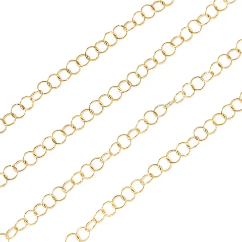 Stainless Steel Open Single Loop O Chain DIY Jewelry Making Material Gold Electroplated Metal Chain Craft Accessory