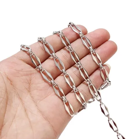 Stainless Steel Rhombus Chain 18K Electroplated Geometric DIY Jewelry Chain For Necklace Bracelet Craft Making Supplies