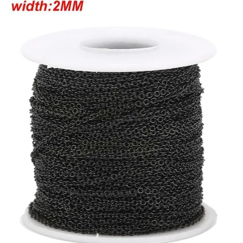 Stainless Steel Flat Cross Chain Necklace DIY Bulk Chain For Jewelry Making Color Preserving Metal Chain