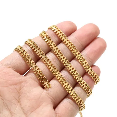 Stainless Steel Double Braided Curb Chain 18K Gold Plated Metal DIY Jewelry Chain For Men Necklace Bracelet Making