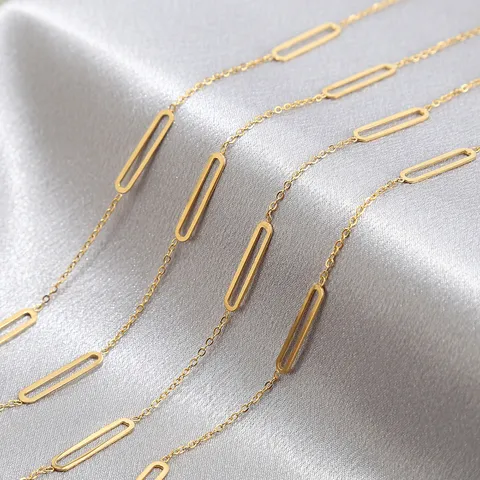Minimalist Stainless Steel Geometric Chain Necklace For Women Fashion Stainless Steel Chain Jewelry Gift