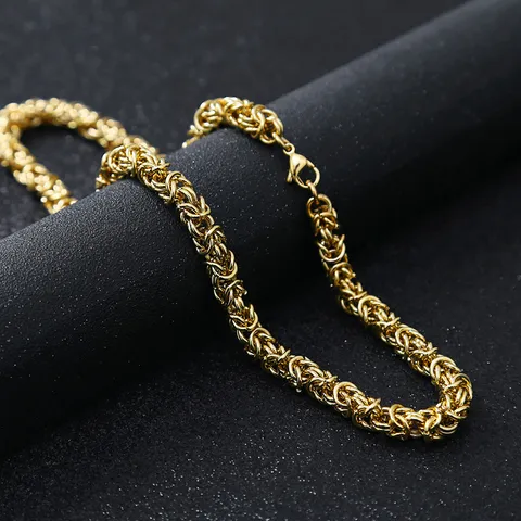 Heavy Duty Thick Chain Necklace For Men Retro Punk Hip Hop Stainless Steel Gold Plated Chunky Statement Jewelry