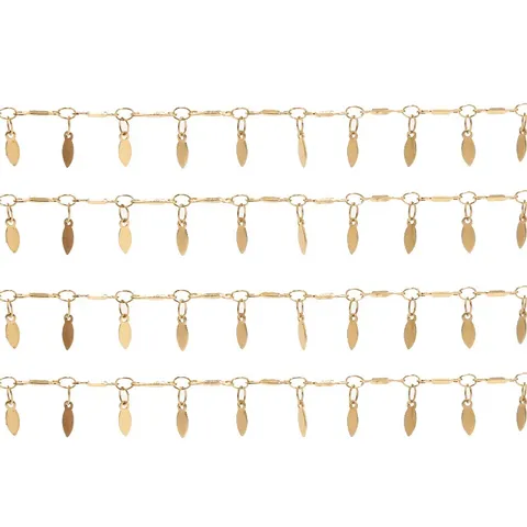 Stainless Steel Chain Gold Plated Leaf Pendant DIY Jewelry Making Chain Stainless Steel Necklace Bracelet Material