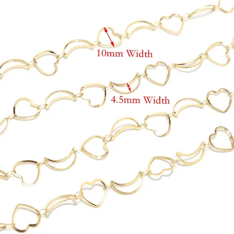 Minimalist Stainless Steel Hollow Star Moon Heart Chain Gold Plated DIY Necklace Jewelry Making Findings Craft Chain