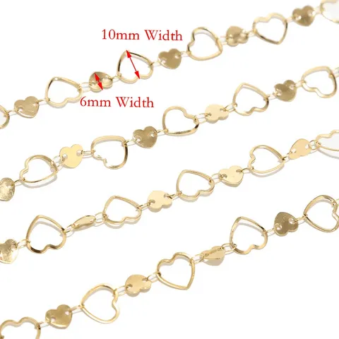 Minimalist Stainless Steel Hollow Star Moon Heart Chain Gold Plated DIY Necklace Jewelry Making Findings Craft Chain