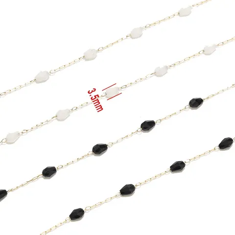 Stainless Steel Teardrop Bead Chain 18K Gold Plated Beaded Necklace Chain For DIY Jewelry Making Craft Accessories