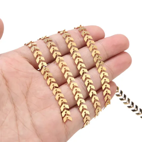 Stainless Steel Airplane And Leaf Chain DIY Jewelry Making Chain Gold Silver Color For Necklace And Bracelet