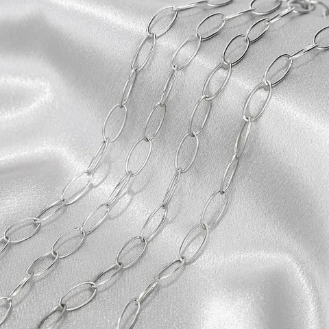 Stainless Steel Oval Smooth Chain DIY Necklace And Bag Chain Vacuum Electroplated Titanium Steel Jewelry Accessory