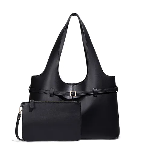 Bolso Tote de Cuero Sintético de Gran Capacidad para Mujer Estilo Europeo Bolso de Cubo Suave Bolso de Hombro Retro Minimalista con Bolsa
