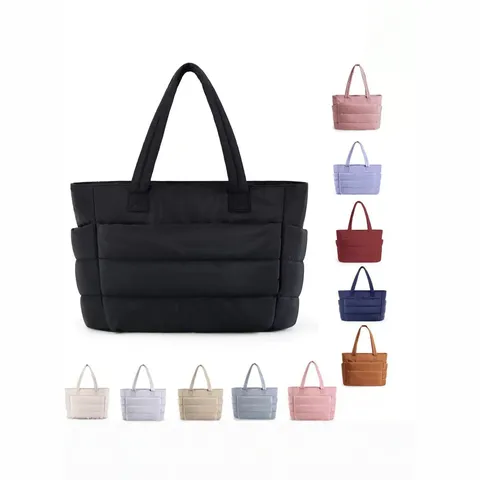 Borsa Tote Trapuntata da Donna Grande Capacità in Tessuto Oxford Borsa a Mano per Viaggi Yoga Fitness Palestra Lavoro Borsa a Spalla per Laptop