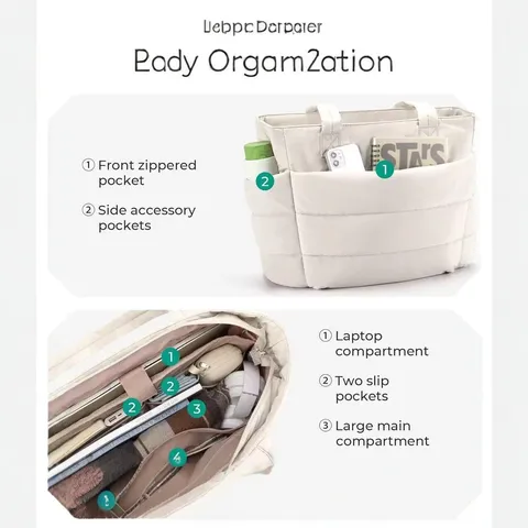 Borsa Tote Trapuntata da Donna Grande Capacità in Tessuto Oxford Borsa a Mano per Viaggi Yoga Fitness Palestra Lavoro Borsa a Spalla per Laptop