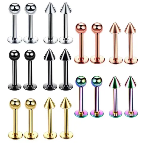 Edelstahl Lippenring Hip Hop Piercingschmuck Kegel Kugel Labret Stecker Für Unisex Street Fashion Accessoires