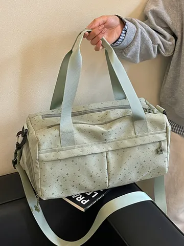 Borsa da Palestra Sportiva Grande Capacità con Scomparto Scarpe Indipendente Separazione Secco Umido Borsa da Viaggio per Donna Stampa Stella Luna Leggera Borsa per Yoga