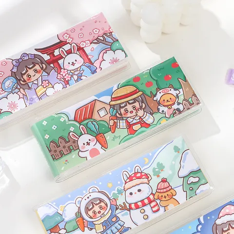 Mini PVC Abdeckung Wöchentliches Tagebuch Notizbuch Süßes Cartoon Design Schüler Planer Journal Notizbuch Für Schule Büro Schreiben