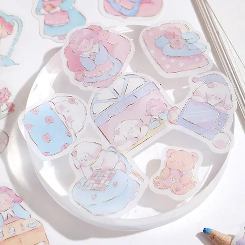 Niedliches Mädchen Washi Sticker Pack Heißfolienprägung Dekorative Schreibwaren Für Tagebuch Scrapbooking DIY Handwerk