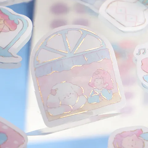 Niedliches Mädchen Washi Sticker Pack Heißfolienprägung Dekorative Schreibwaren Für Tagebuch Scrapbooking DIY Handwerk