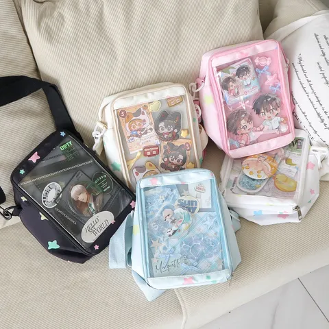 Mini Bolso Ita Ventana Transparente Bolso Bandurria Bolso de Hombro Lindo Anime Merch Pantalla Bolso Nylon Casual Mujer