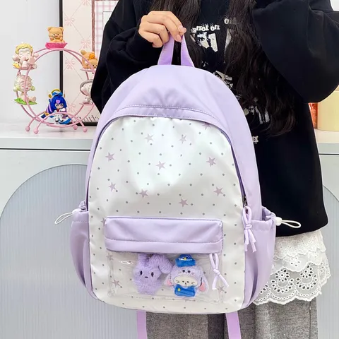 Mochila Ita Japonesa Bolsa de Muñeca Dibujos Animados Ventana Transparente Bolso Escolar para Chicas Adolescentes Uso Diario