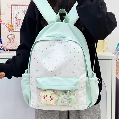 Mochila Ita Japonesa Bolsa de Muñeca Dibujos Animados Ventana Transparente Bolso Escolar para Chicas Adolescentes Uso Diario