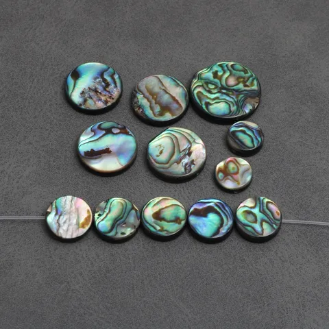 Charmes de Disque Rond en Nacre d'Abalone Naturelle Pendentif Pièce Plate Patch pour Bricolage Collier Boucle d'Oreille Fabrication Bijoux