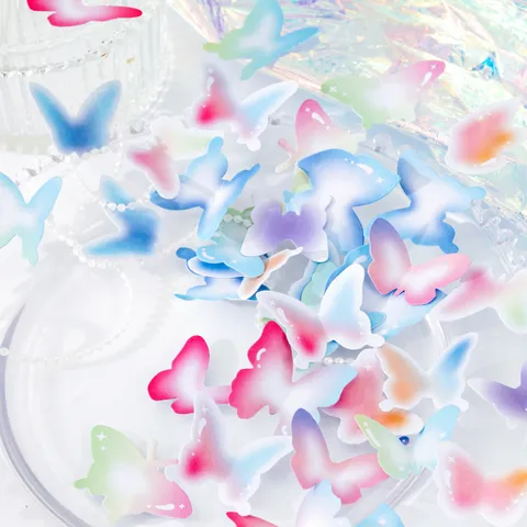 Perlglanzpapier Aufkleber Sternenhimmel Farbverlauf Süßes Herz Schmetterling DIY Schreibwaren Handwerk Dekorativer Aufkleber