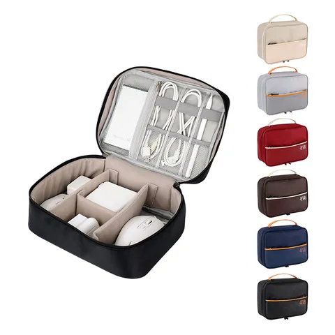 Borsa di Archiviazione Digitale da Viaggio Portatile Custodia Organizer in Poliestere Impermeabile Per Power Bank Cavo Dati Accessori