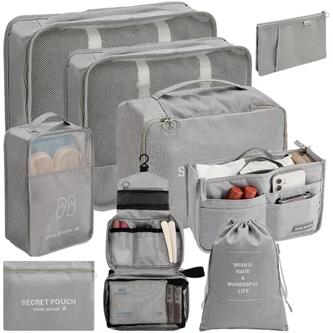 Reis Opbergtas Set Waterdicht Nylon Bagage Organizer Inpakblokken Voor Kleding Schoenen Cosmetica