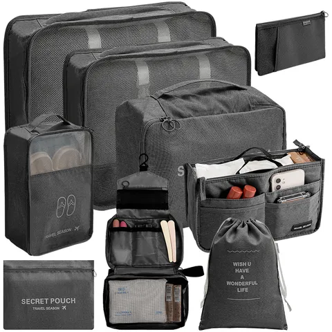 Reis Opbergtas Set Waterdicht Nylon Bagage Organizer Inpakblokken Voor Kleding Schoenen Cosmetica