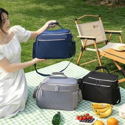 Insulated Lunch Bag Waterproof Trapezoid Cooler Bag Portable Thermal Picnic Bento Bag For Outdoor Travel Work Food Storage