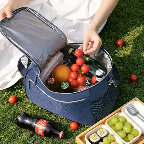 Insulated Lunch Bag Waterproof Trapezoid Cooler Bag Portable Thermal Picnic Bento Bag For Outdoor Travel Work Food Storage