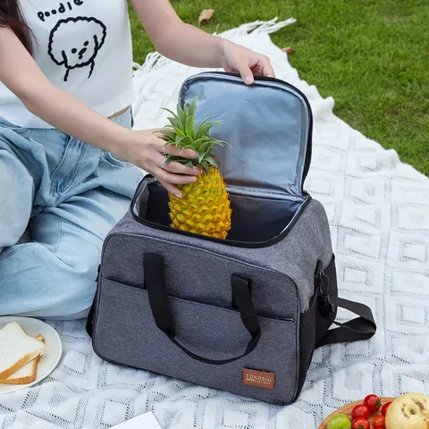 Thickened Thermal Bento Bag Insulated Lunch Box Bag Waterproof Oxford Cloth Portable Cooler Bag For Women Men Travel Work