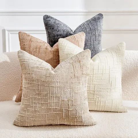 Stile Nordico Tinta Unita Tessuto Poliestere Fodera per Cuscino Moderno Minimalista Fodera per Cuscino Decorativa Per Divano Letto
