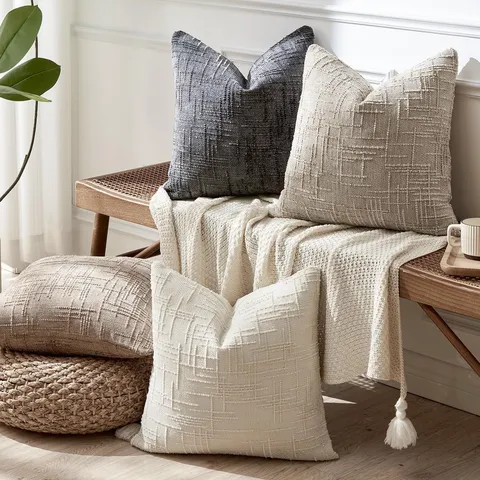 Stile Nordico Tinta Unita Tessuto Poliestere Fodera per Cuscino Moderno Minimalista Fodera per Cuscino Decorativa Per Divano Letto