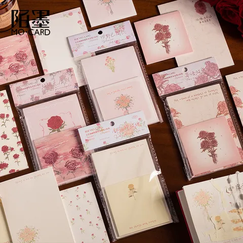 Vintage Floral Αυτοκόλλητες Σημειώσεις Set Αισθητική Χαριτωμένη Σημειωματάριο για Ημερολόγιο Κολάζ Διακοσμητικά Χάρτινα Είδη Γραφικής Ύλης