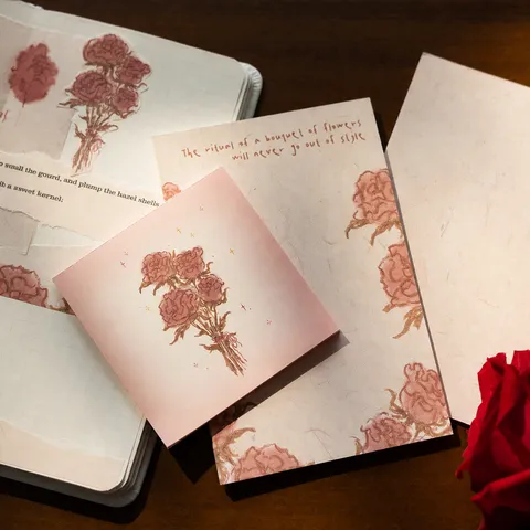 Vintage Floral Αυτοκόλλητες Σημειώσεις Set Αισθητική Χαριτωμένη Σημειωματάριο για Ημερολόγιο Κολάζ Διακοσμητικά Χάρτινα Είδη Γραφικής Ύλης