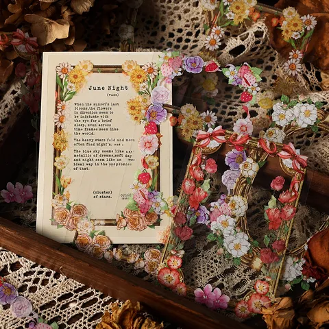 Retro Botanisch Floral PET Aufkleber Packung Dekoratives Materialpapier Für Scrapbooking Journaling DIY Handwerk Kunstbedarf