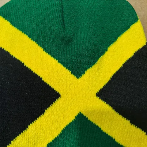 Jamaica Flag Knitted Beanie Hat Thick Warm Winter Ski Cap Unisex Acrylic Casual Pullover Fashion Headwear